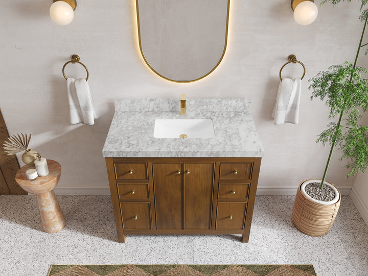 Chicago Teak 42 in. W x 22 in. D Single Sink Bathroom Vanity - photo 10