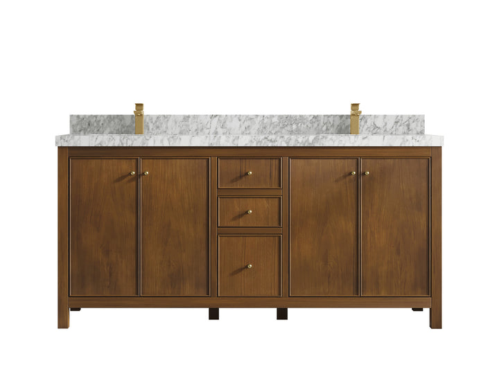 Chicago Teak 72 in. W x 22 in. D Double Sink Bathroom Vanity - photo 11