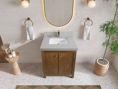 Chicago Teak 30 in. W x 22 in. D Single Sink Bathroom Vanity
