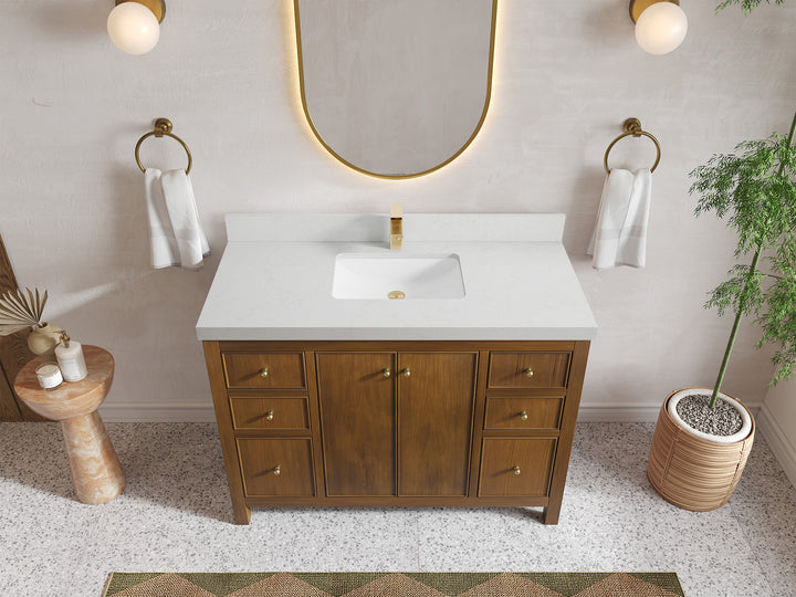 Chicago Teak 48 in. W x 22 in. D Single Sink Bathroom Vanity - photo 12