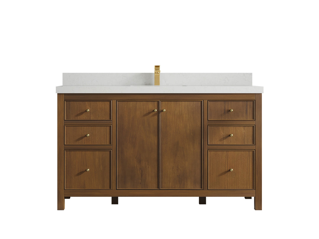 Chicago Teak 60 in. W x 22 in. D Single Sink Bathroom Vanity
