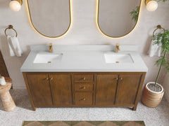 Chicago Teak 72 in. W x 22 in. D Double Sink Bathroom Vanity - photo 55
