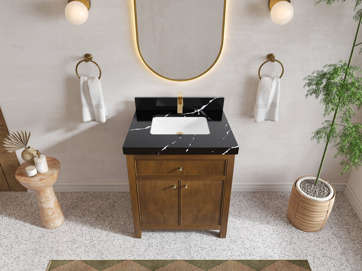Chicago Teak 30 in. W x 22 in. D Single Sink Bathroom Vanity - photo 8