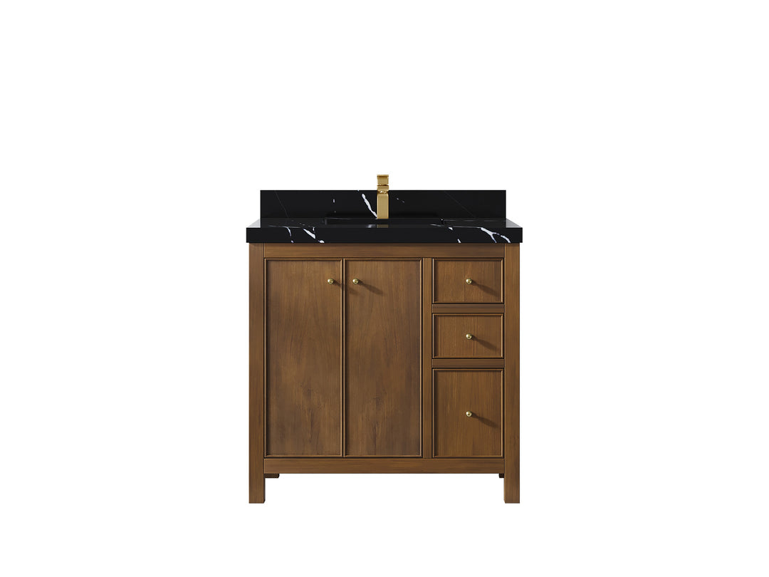Chicago Teak 36 in. W x 22 in. D Center Sink Bathroom Vanity