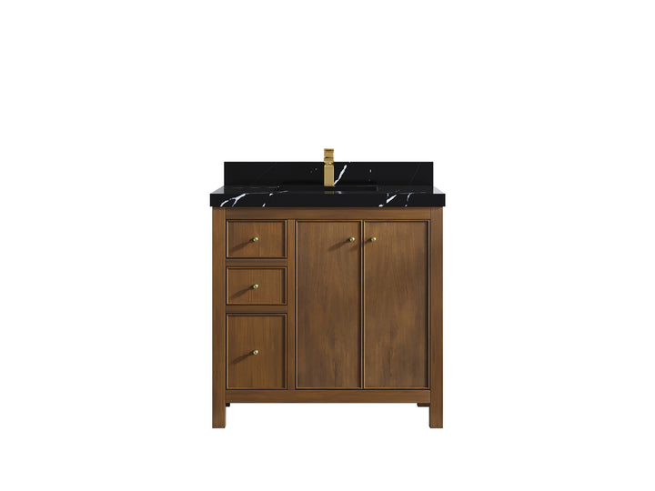 Chicago Teak 36 in. W x 22 in. D Center Sink Bathroom Vanity - photo 9