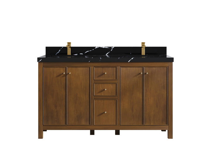 Chicago Teak 60 in. W x 22 in. D Double Sink Bathroom Vanity - photo 9