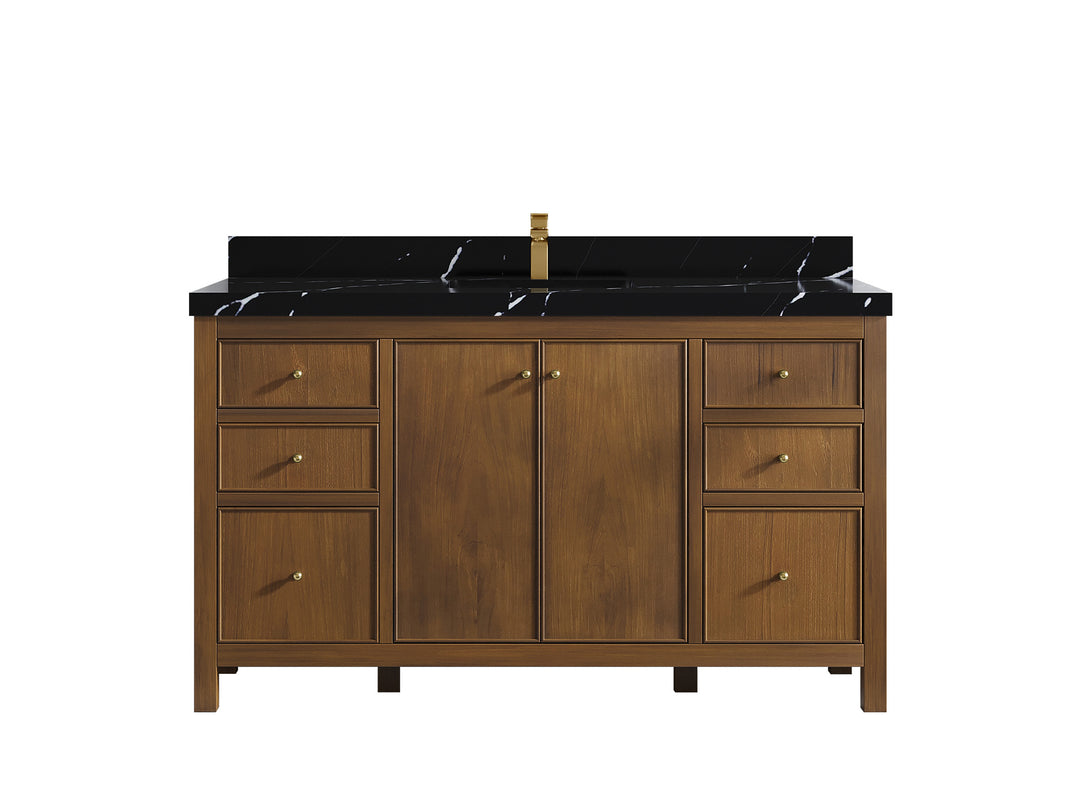 Chicago Teak 60 in. W x 22 in. D Single Sink Bathroom Vanity