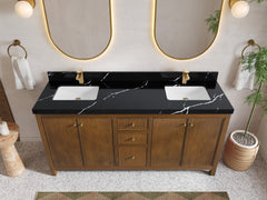 Chicago Teak 72 in. W x 22 in. D Double Sink Bathroom Vanity - photo 49