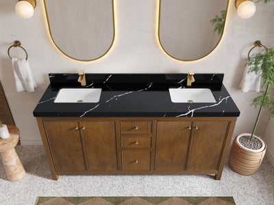 Chicago Teak 72 in. W x 22 in. D Double Sink Bathroom Vanity