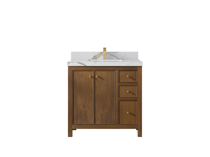 Chicago Teak 36 in. W x 22 in. D Center Sink Bathroom Vanity - photo 15