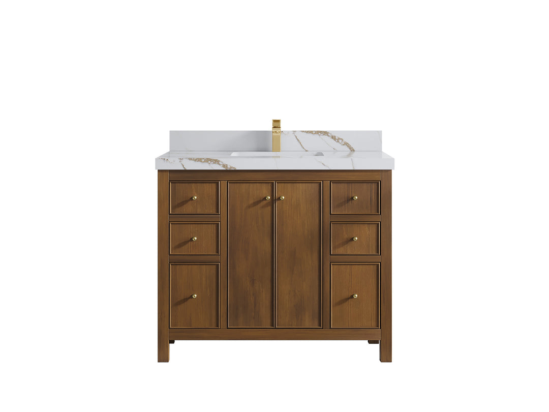 Chicago Teak 42 in. W x 22 in. D Single Sink Bathroom Vanity