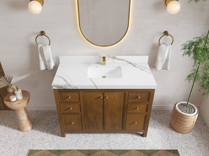 Chicago Teak 48 in. W x 22 in. D Single Sink Bathroom Vanity - photo 14
