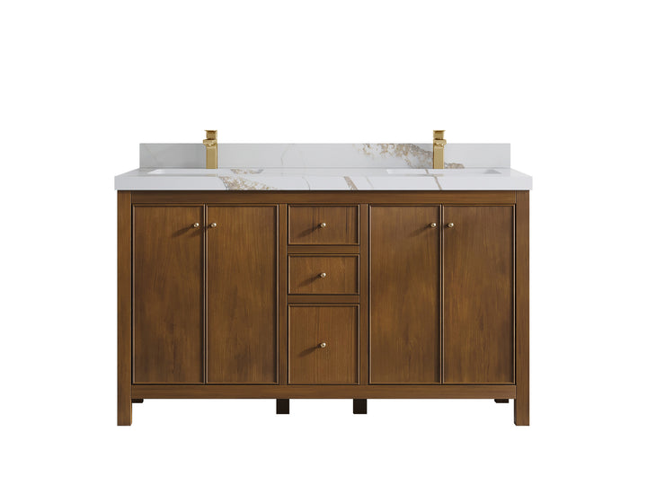 Chicago Teak 60 in. W x 22 in. D Double Sink Bathroom Vanity - photo 15