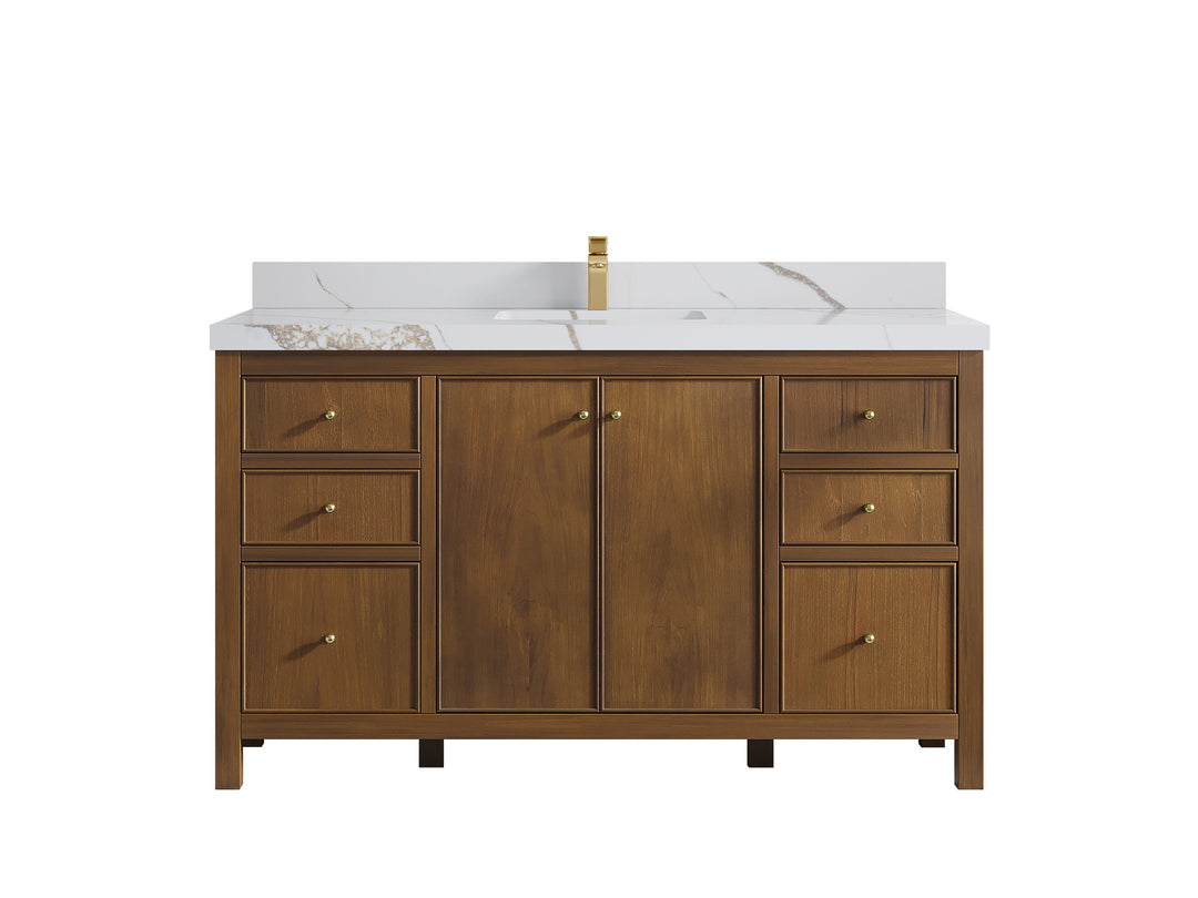 Chicago Teak 60 in. W x 22 in. D Single Sink Bathroom Vanity