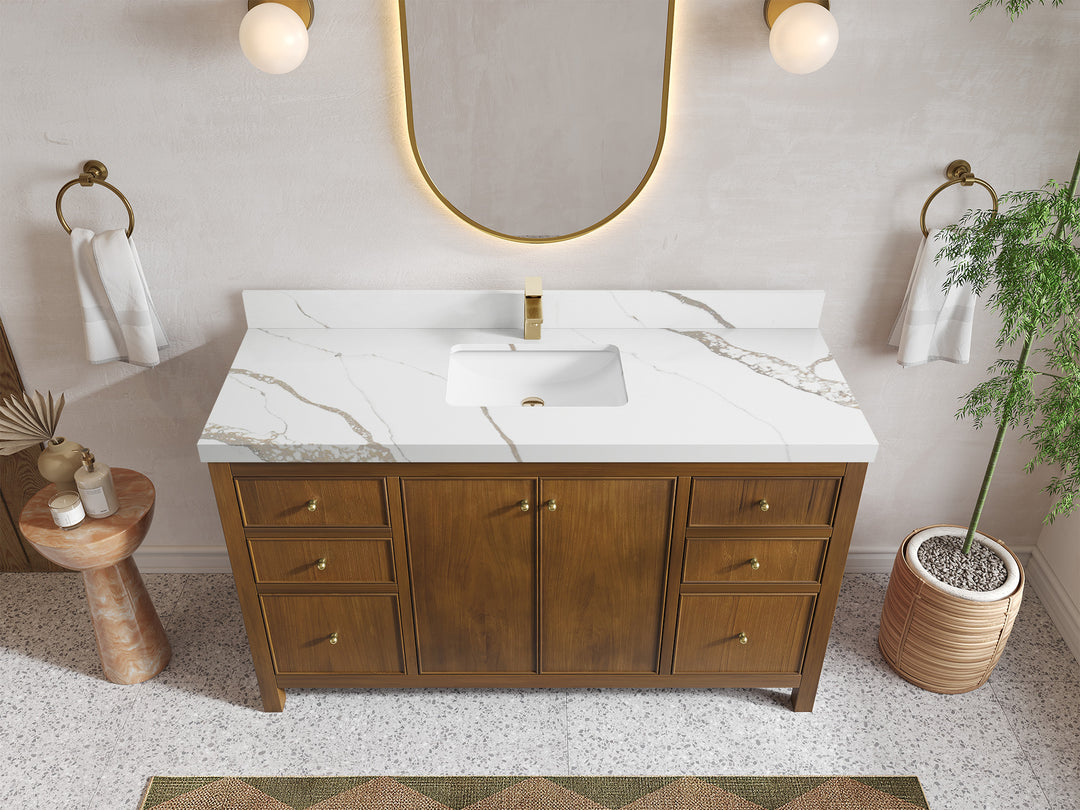 Chicago Teak 60 in. W x 22 in. D Single Sink Bathroom Vanity