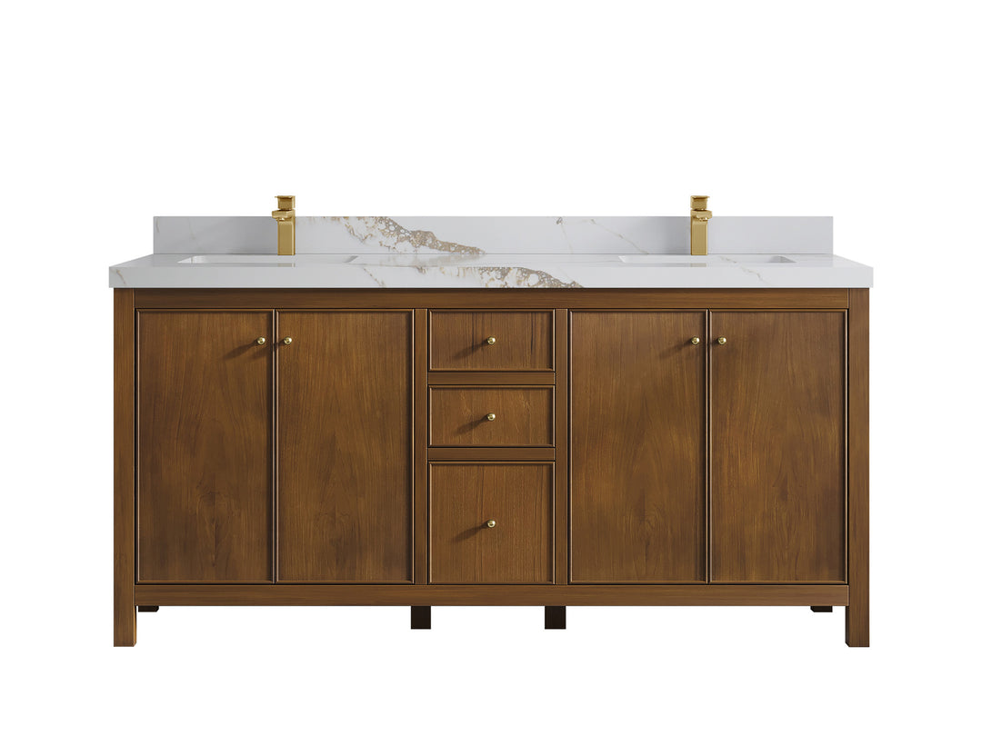 Chicago Teak 72 in. W x 22 in. D Double Sink Bathroom Vanity