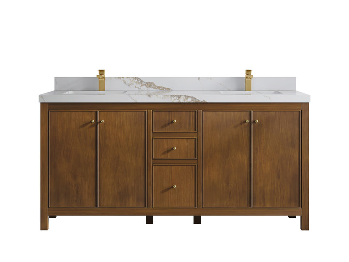 Chicago Teak 72 in. W x 22 in. D Double Sink Bathroom Vanity - photo 15