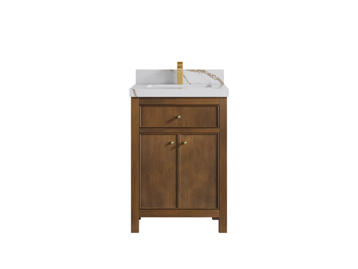 Chicago Teak 24 in. W x 22 in. D Single Sink Bathroom Vanity - photo 8
