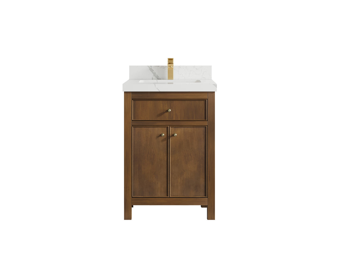 Chicago Teak 24 in. W x 22 in. D Single Sink Bathroom Vanity