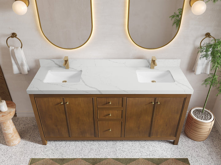 Chicago Teak 72 in. W x 22 in. D Double Sink Bathroom Vanity - photo 51