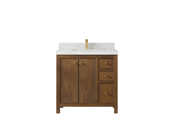 Chicago Teak 36 in. W x 22 in. D Center Sink Bathroom Vanity - photo 19