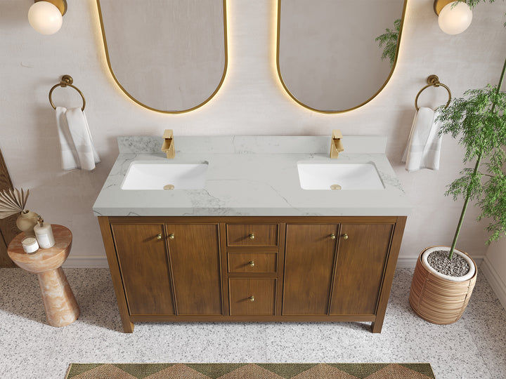 Chicago Teak 60 in. W x 22 in. D Double Sink Bathroom Vanity - photo 18