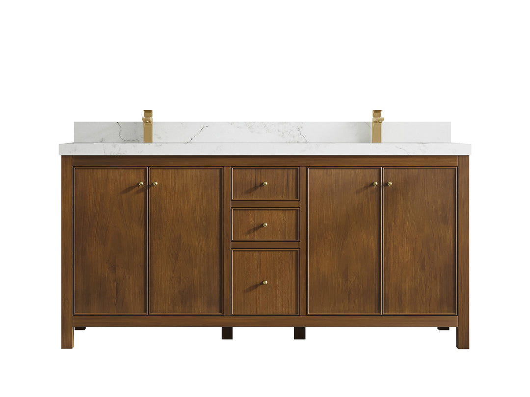 Chicago Teak 72 in. W x 22 in. D Double Sink Bathroom Vanity