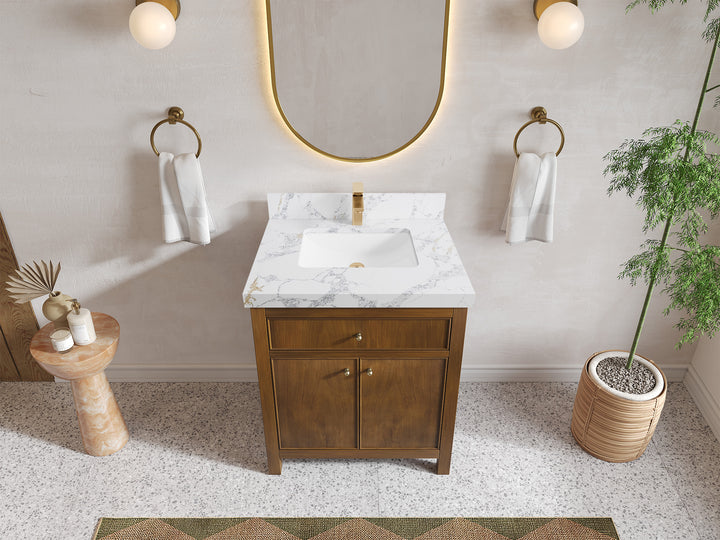 Chicago Teak 30 in. W x 22 in. D Single Sink Bathroom Vanity - photo 20