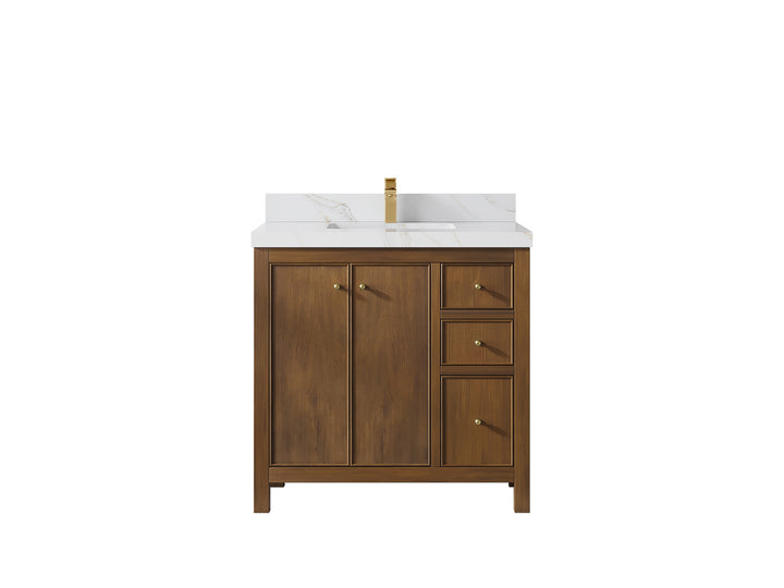 Chicago Teak 36 in. W x 22 in. D Center Sink Bathroom Vanity - photo 21