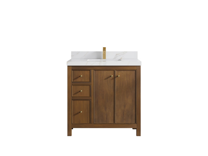 Chicago Teak 36 in. W x 22 in. D Center Sink Bathroom Vanity - photo 21