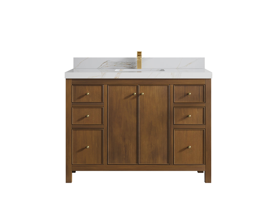 Chicago Teak 48 in. W x 22 in. D Single Sink Bathroom Vanity