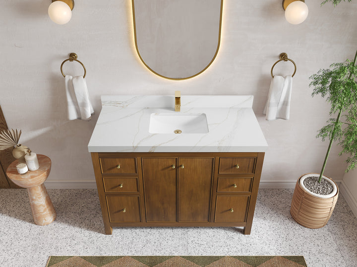 Chicago Teak 48 in. W x 22 in. D Single Sink Bathroom Vanity - photo 20