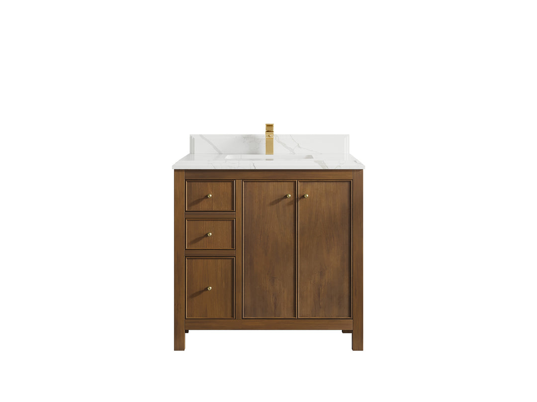 Chicago Teak 36 in. W x 22 in. D Center Sink Bathroom Vanity
