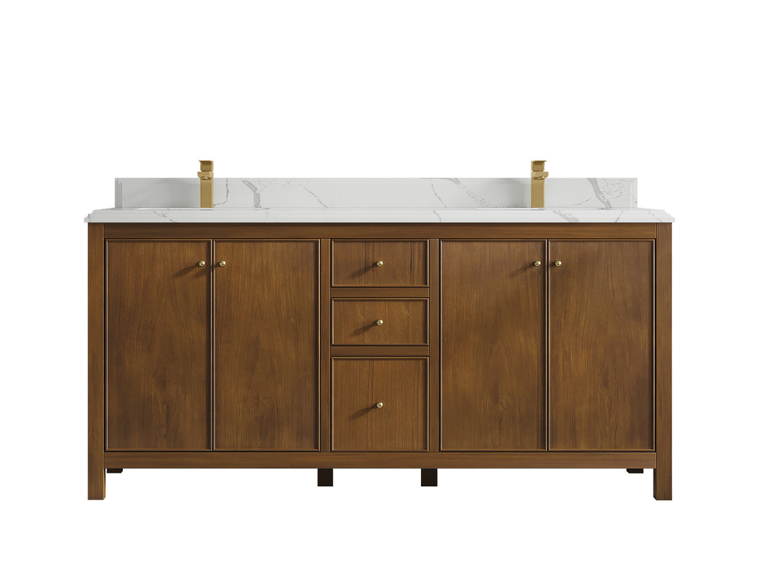 Chicago Teak 72 in. W x 22 in. D Double Sink Bathroom Vanity