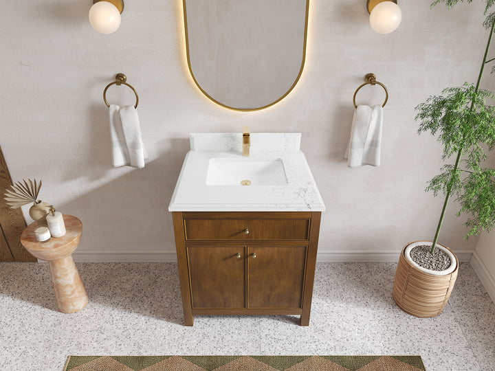 Chicago Teak 30 in. W x 22 in. D Single Sink Bathroom Vanity - photo 26