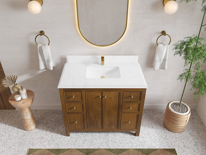 Chicago Teak 42 in. W x 22 in. D Single Sink Bathroom Vanity - photo 24