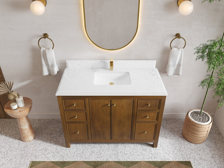 Chicago Teak 48 in. W x 22 in. D Single Sink Bathroom Vanity - photo 24