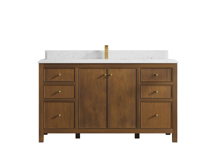 Chicago Teak 60 in. W x 22 in. D Single Sink Bathroom Vanity - photo 25