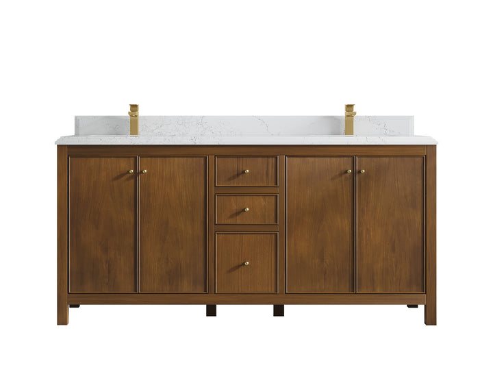Chicago Teak 72 in. W x 22 in. D Double Sink Bathroom Vanity - photo 25