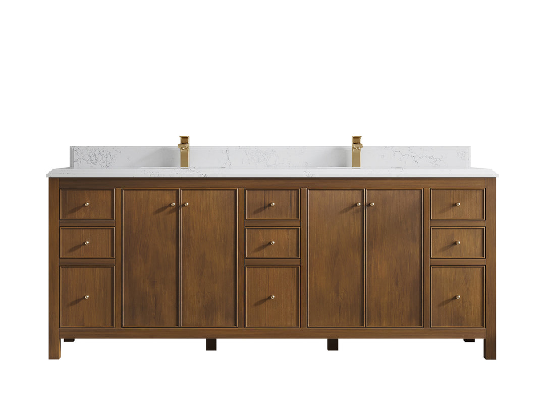 Chicago Teak 84 in. W x 22 in. D Double Sink Bathroom Vanity