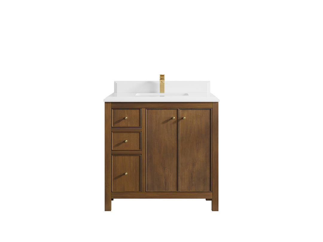Chicago Teak 36 in. W x 22 in. D Center Sink Bathroom Vanity