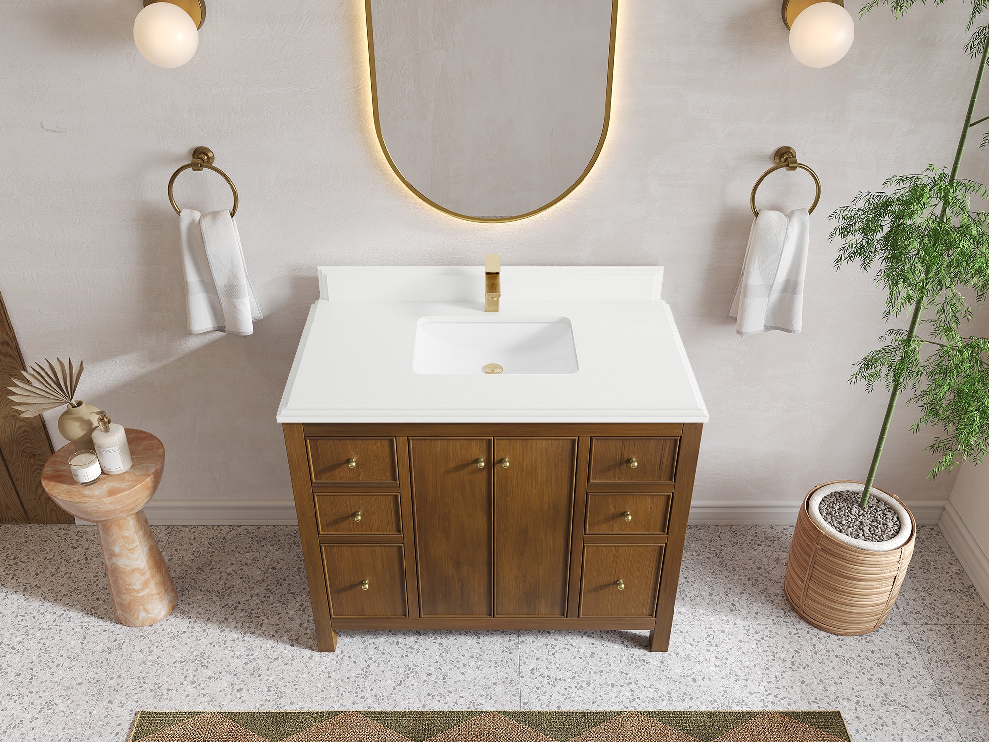 Chicago Teak 42 in. W x 22 in. D Single Sink Bathroom Vanity