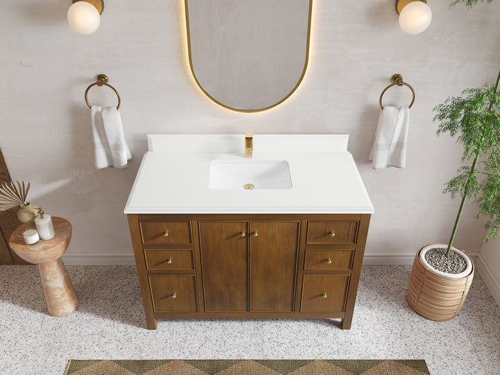 Chicago Teak 48 in. W x 22 in. D Single Sink Bathroom Vanity - photo 26