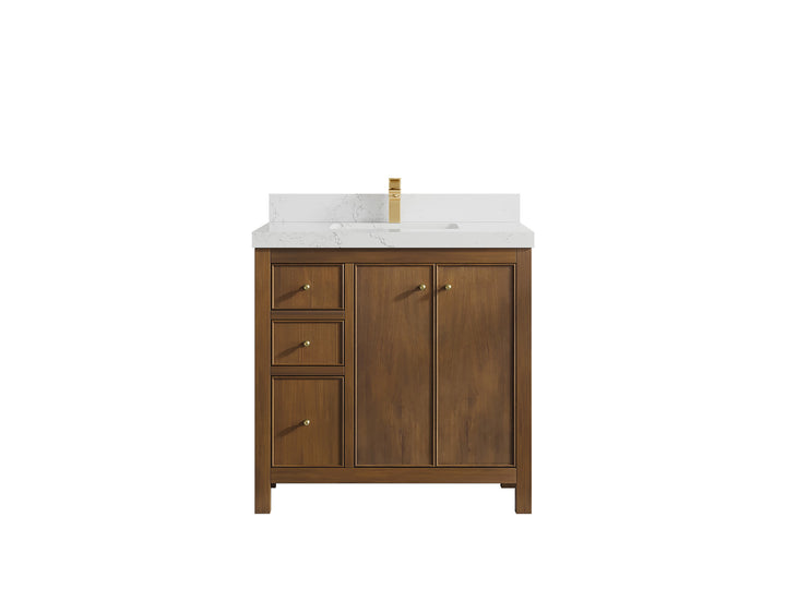 Chicago Teak 36 in. W x 22 in. D Center Sink Bathroom Vanity - photo 29