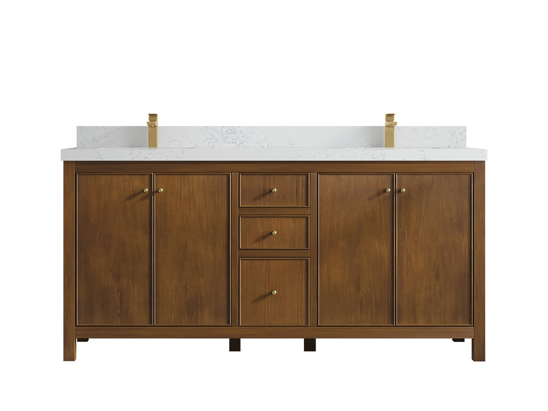 Chicago Teak 72 in. W x 22 in. D Double Sink Bathroom Vanity