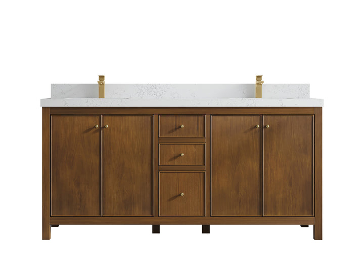 Chicago Teak 72 in. W x 22 in. D Double Sink Bathroom Vanity - photo 29