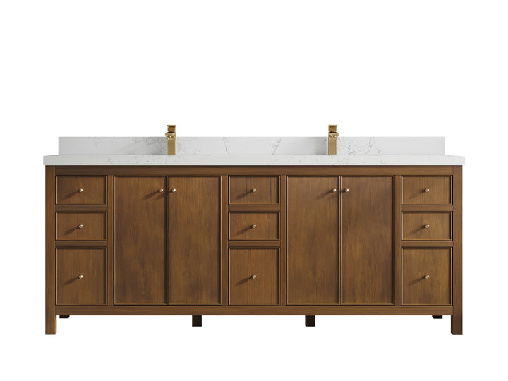 Chicago Teak 84 in. W x 22 in. D Double Sink Bathroom Vanity - photo 29