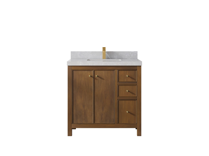 Chicago Teak 36 in. W x 22 in. D Center Sink Bathroom Vanity - photo 31