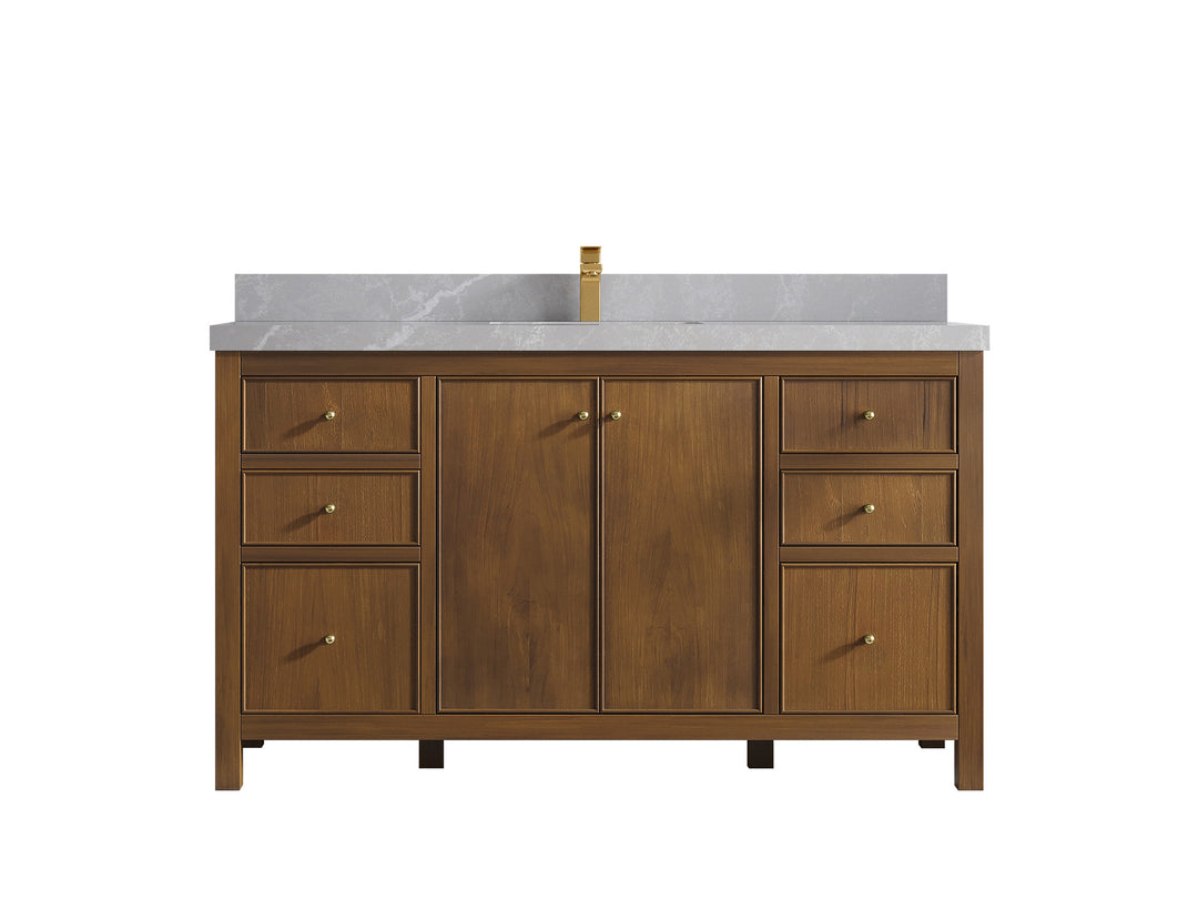 Chicago Teak 60 in. W x 22 in. D Single Sink Bathroom Vanity
