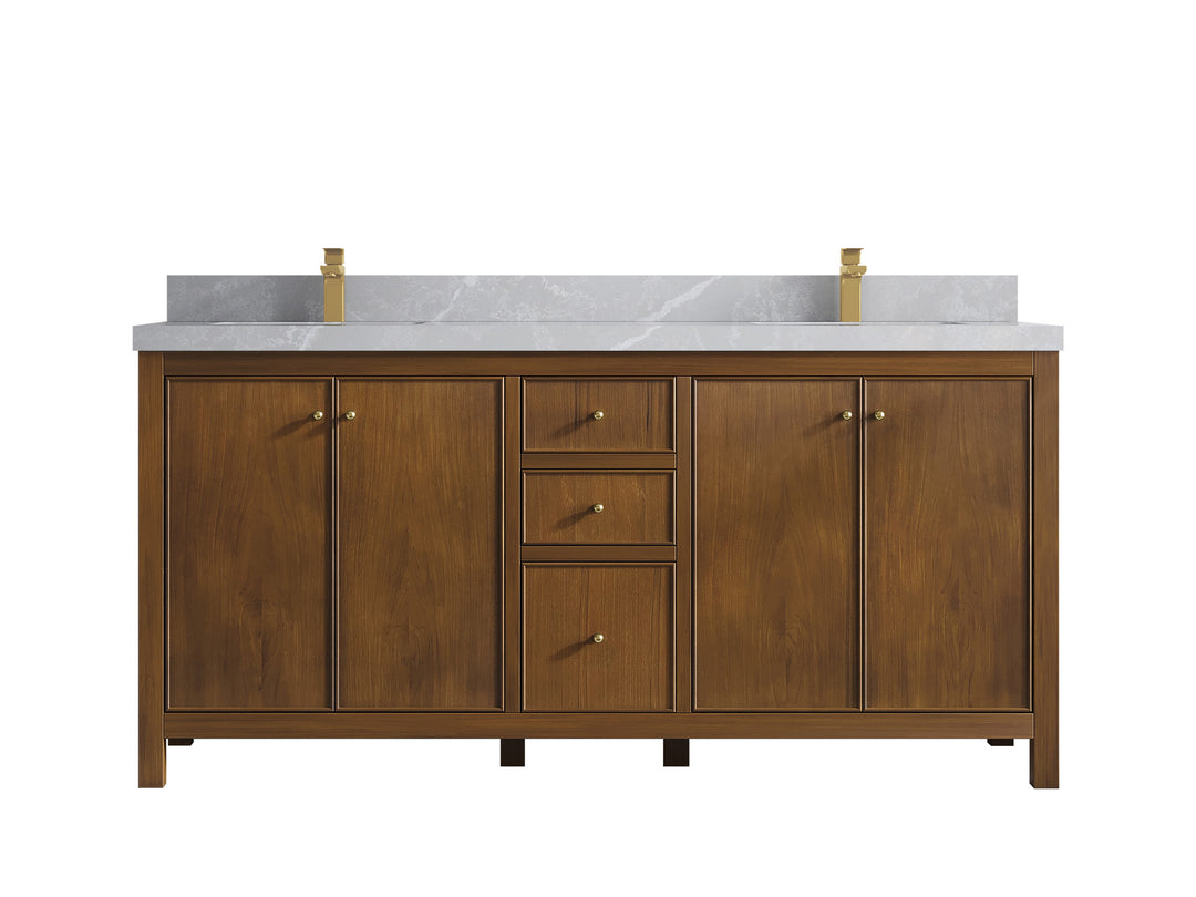 Chicago Teak 72 in. W x 22 in. D Double Sink Bathroom Vanity